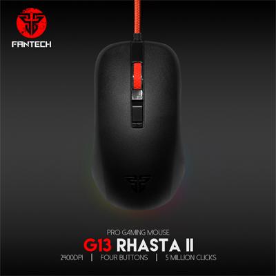 Fantech RHASTA II G13 Wired RGB Gaming Mouse, 2400 DPI, Braided USB Cable,125Hz Polling Rate, Advanced Optical Gaming Sensor
