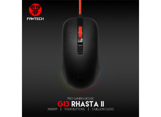 Fantech RHASTA II G13 Wired RGB Gaming Mouse, 2400 DPI, Braided USB Cable,125Hz Polling Rate, Advanced Optical Gaming Sensor