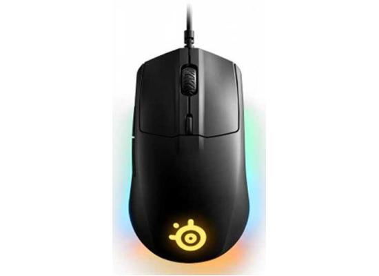 SteelSeries Rival 3 8500 DPI Prism RGB Lighting TrueMove Optical Sensor Mouse, Light and Ergonomic Wired Gaming Mouse