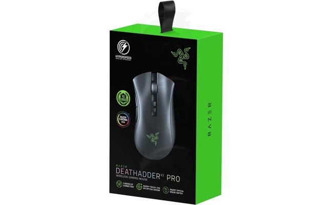 Razer DeathAdder V2 PRO Wireless (3 Connection Types) Gaming Mouse 20K DPI 2nd Gen Optical Switch 70 Hours of Battery Chroma RGB Lighting w/ 8 Programmable Buttons-Black