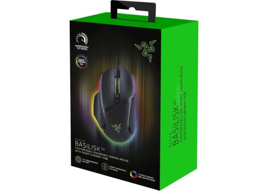 Razer Basilisk V3 Chroma RGB Wired Gaming Mouse, 11 Programmable Buttons, HyperScroll Tilt Wheel, 26K Optical Sensor - Black