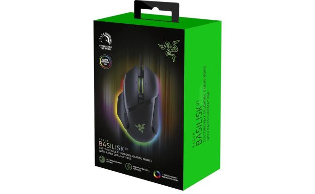 Razer Basilisk V3 Chroma RGB Wired Gaming Mouse, 11 Programmable Buttons, HyperScroll Tilt Wheel, 26K Optical Sensor - Black
