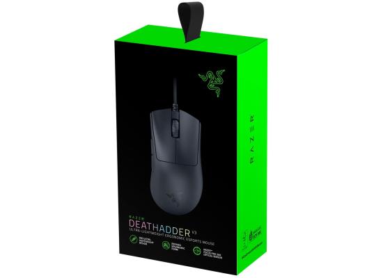 Razer DeathAdder V3 Wired Gaming Mouse 30K DPI Focus Pro Optical Sensor, 59g Ultra-Lightweight Ergo Design 6 Programmable Buttons Up To 8000Hz Polling Rate - Black