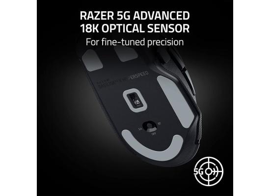Razer Basilisk V3 X HyperSpeed Chroma RGB Wireless+Bluetooth Gaming Mouse, 7 Programmable Buttons, HyperSpeed Wireless, 5G Advanced 18K Optical Sensor - Black