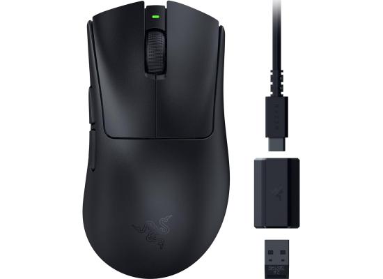 Razer DeathAdder V3 HyperSpeed Wireless Lightweight Optical Gaming Mouse, 26K DPI, Up To 100Hr Battery Life w/ Mechanical Switches, USB-C Charging & 8 Programmable Controls - Black