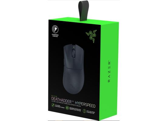 Razer DeathAdder V3 HyperSpeed Wireless Lightweight Optical Gaming Mouse, 26K DPI, Up To 100Hr Battery Life w/ Mechanical Switches, USB-C Charging & 8 Programmable Controls - Black