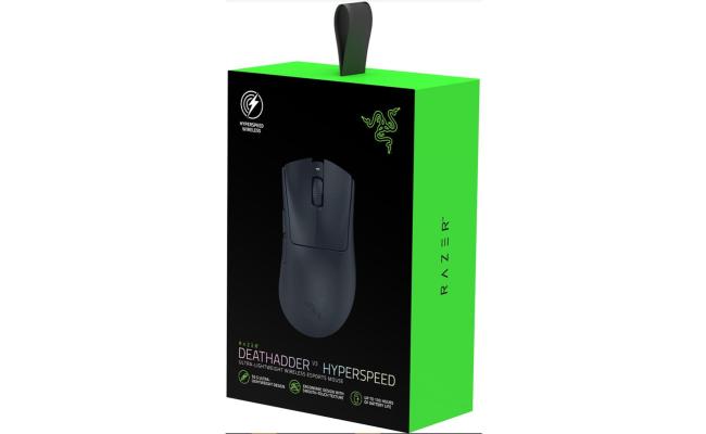 Razer DeathAdder V3 HyperSpeed Wireless Lightweight Optical Gaming Mouse, 26K DPI, Up To 100Hr Battery Life w/ Mechanical Switches, USB-C Charging & 8 Programmable Controls - Black