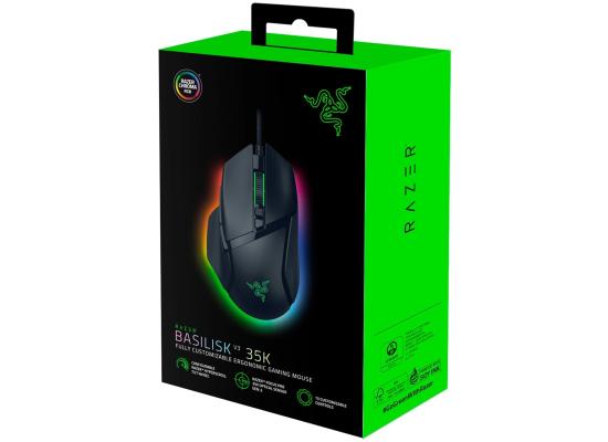 Razer Basilisk V3 35K Chroma RGB Wired Gaming Mouse, 13 Customizable Controls, HyperScroll Tilt Wheel, 35K Optical Sensor - Black