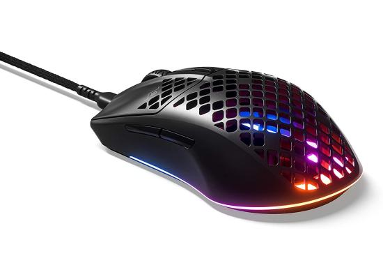 SteelSeries Aerox 3 57g Ultra LightWeight & Water Resistant Gaming Mouse With Universal USB-C connectivity ,500 CPI TrueMove Core Optical Sensor-Matte Black