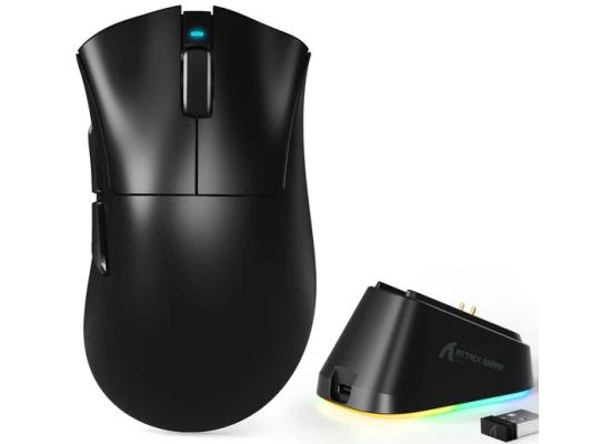 ATTACK SHARK V3 Pro Ultra-Light Wireless Gaming Mouse,PAW3311 Sensor, 500mAh, 62g, 25KDPI 2.4G/BT/USB-C Rechargeable Wireless Mouse with 5 Programmable Buttons for Laptop,PC,Mac Gamer (Black)