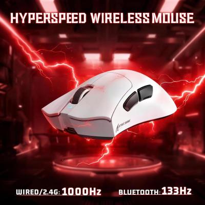 ATTACK SHARK V3 Pro Ultra-Light Wireless Gaming Mouse,PAW3311 Sensor, 500mAh, 62g, 25KDPI 2.4G/BT/USB-C Rechargeable Wireless Mouse with 5 Programmable Buttons for Laptop,PC,Mac Gamer (White)