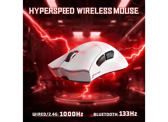 ATTACK SHARK V3 Pro Ultra-Light Wireless Gaming Mouse,PAW3311 Sensor, 500mAh, 62g, 25KDPI 2.4G/BT/USB-C Rechargeable Wireless Mouse with 5 Programmable Buttons for Laptop,PC,Mac Gamer (White)