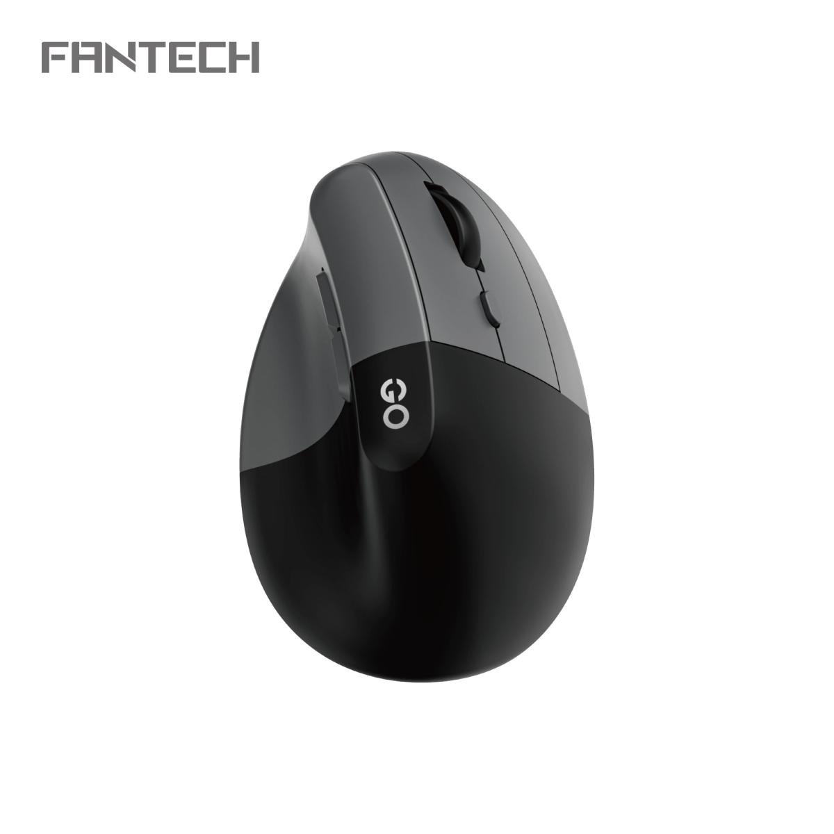 Fantech Comfy W195R Vertical Ergonomic Wireless Mouse – Silent Clicks, 2.4GHz & Bluetooth, Office & Home Use (Black)