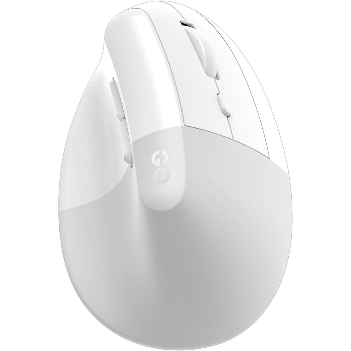 Fantech Comfy W195R Vertical Ergonomic Wireless Mouse – Silent Clicks, 2.4GHz & Bluetooth, Office & Home Use (White)