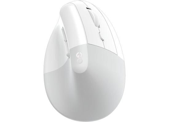 Fantech Comfy W195R Vertical Ergonomic Wireless Mouse – Silent Clicks, 2.4GHz & Bluetooth, Office & Home Use (White)