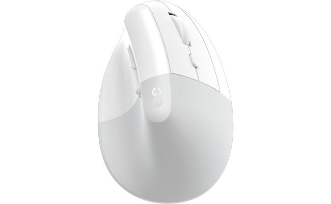 Fantech Comfy W195R Vertical Ergonomic Wireless Mouse – Silent Clicks, 2.4GHz & Bluetooth, Office & Home Use (White)