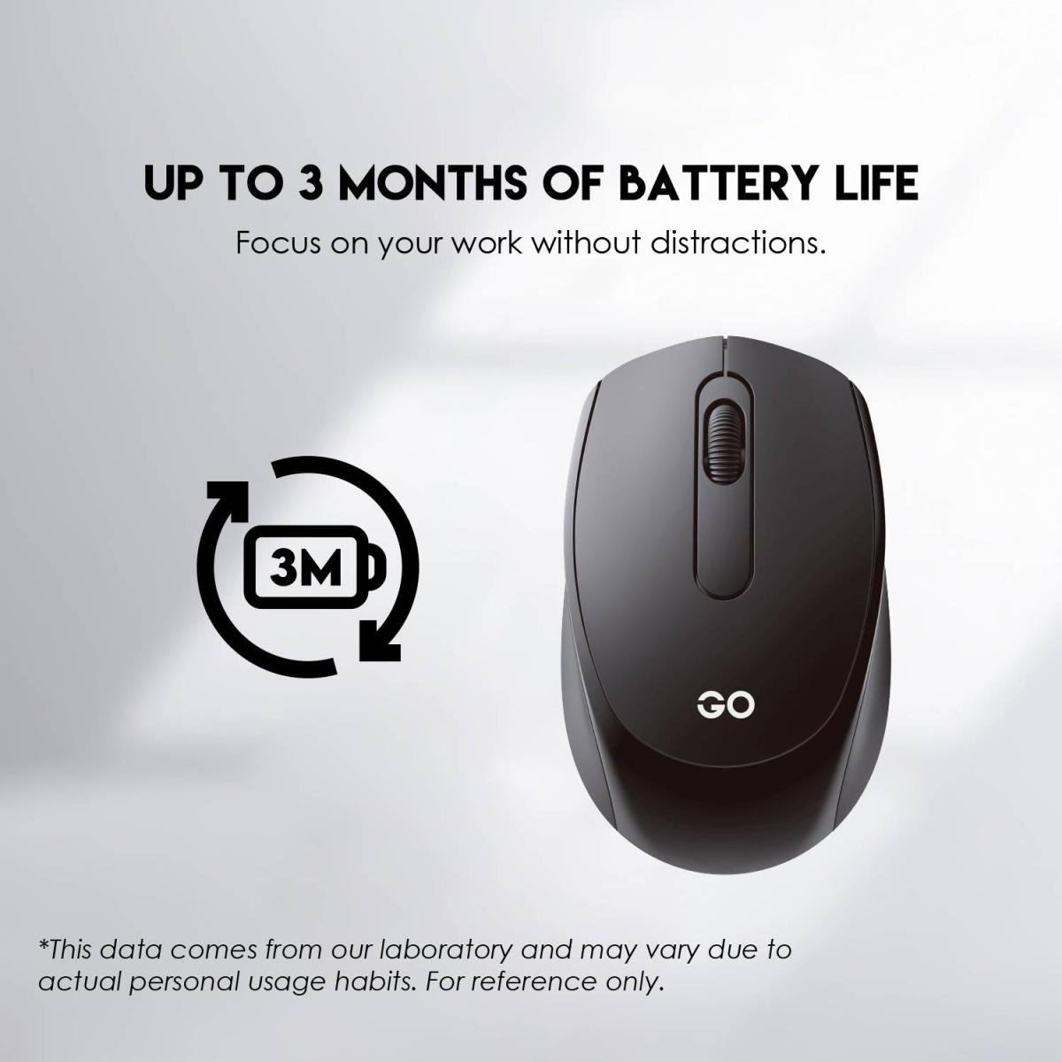 FANTECH GO W603 Wireless Mouse 2.4 Ghz Silent Click 1600 DPi Black