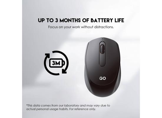 FANTECH GO W603 Wireless Mouse 2.4 Ghz Silent Click 1600 DPi Black