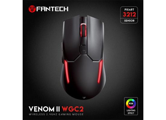 FANTECH VENOM II WGC2 RGB (Vibe Edition Black) 2.4GHz Wireless Gaming Mouse w/ Optical Sensor, Up To 4000 DPI, Rechargeable 400mAh Battery 