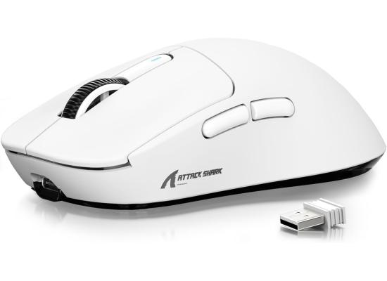 ATTACK SHARK X3 Wireless Gaming Mouse, 49g Ergonomic Computer Mouse, Triple Modes PAW3395 26K DPI Optical Sensor, 200h Battery Life, Programmable Buttons, Gaming Accessories for PC/Laptop/Mac (White)