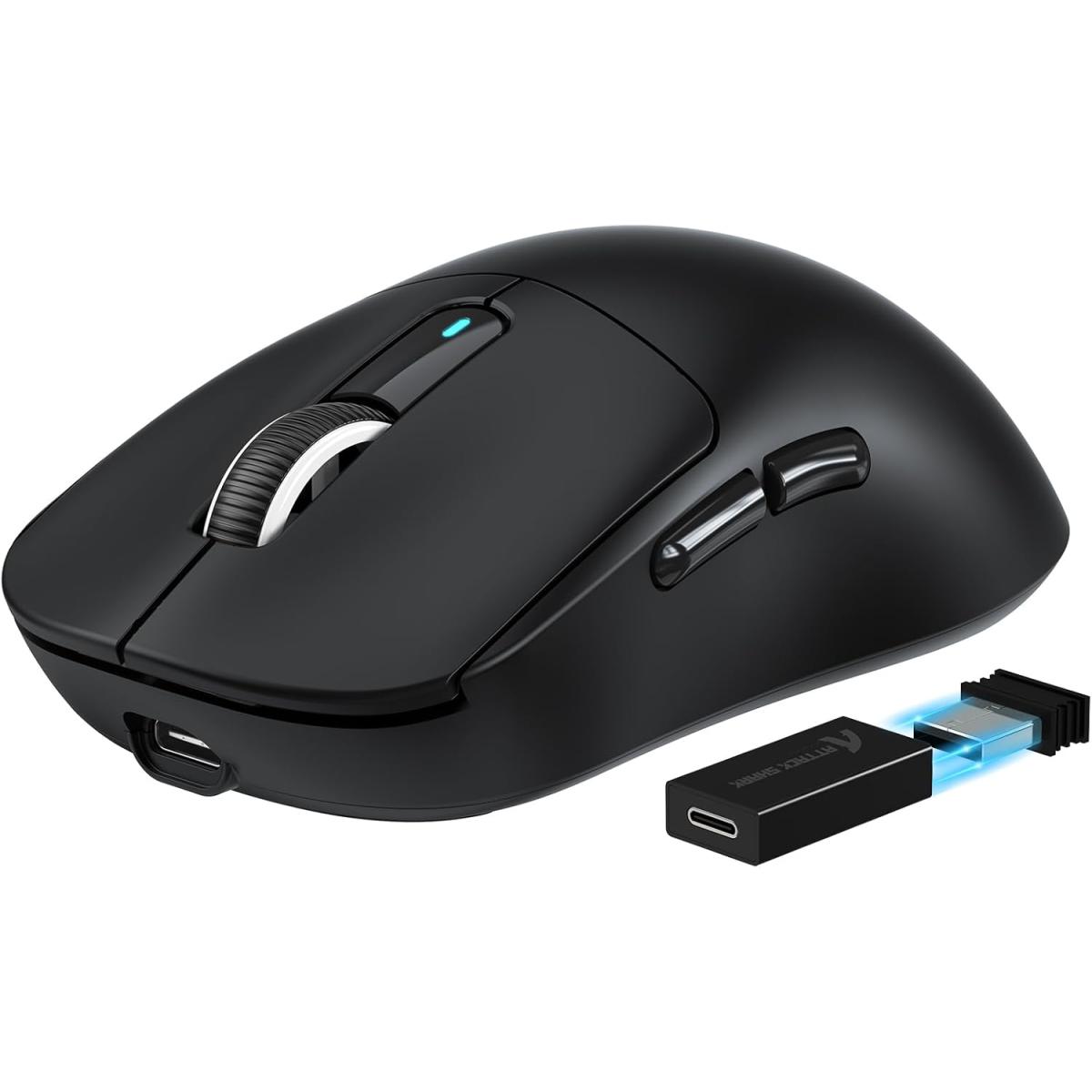 ATTACK SHARK X3PRO 4K/8K Lightweight Wireless Gaming Mouse with Tri-Mode(Wired/2.4GHz/BT),PAW3395 Optical Sensor,26K DPI,Kailh GM8.0 Switch,Long Battery,7 Buttons for PC/Laptop/Win/Mac(Black)