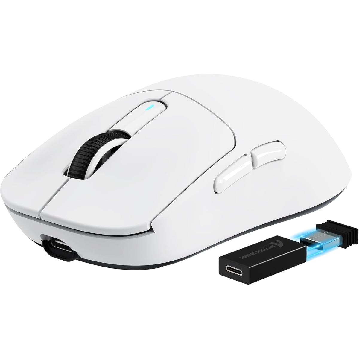ATTACK SHARK X3PRO 4K/8K Lightweight Wireless Gaming Mouse with Tri-Mode(Wired/2.4GHz/BT),PAW3395 Optical Sensor,26K DPI,Kailh GM8.0 Switch,Long Battery,7 Buttons for PC/Laptop/Win/Mac(White)
