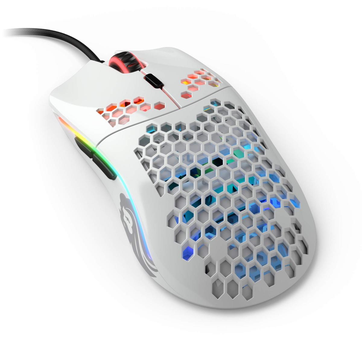 Glorious Model O Minus (Glossy White) Gaming Mouse 12000DPI Pixart 3360 Optical Sensor RGB 59G - Small Hand