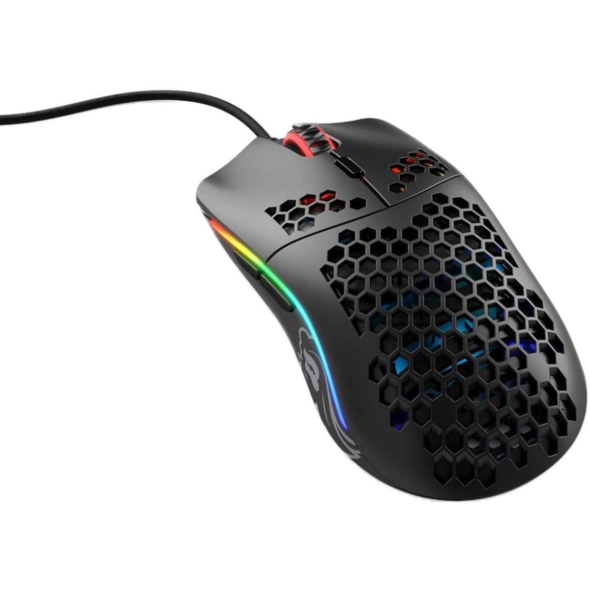 Glorious Model O Minus (Glossy Black) Gaming Mouse 12000DPI Pixart 3360 Optical Sensor RGB 59G - Small Hand