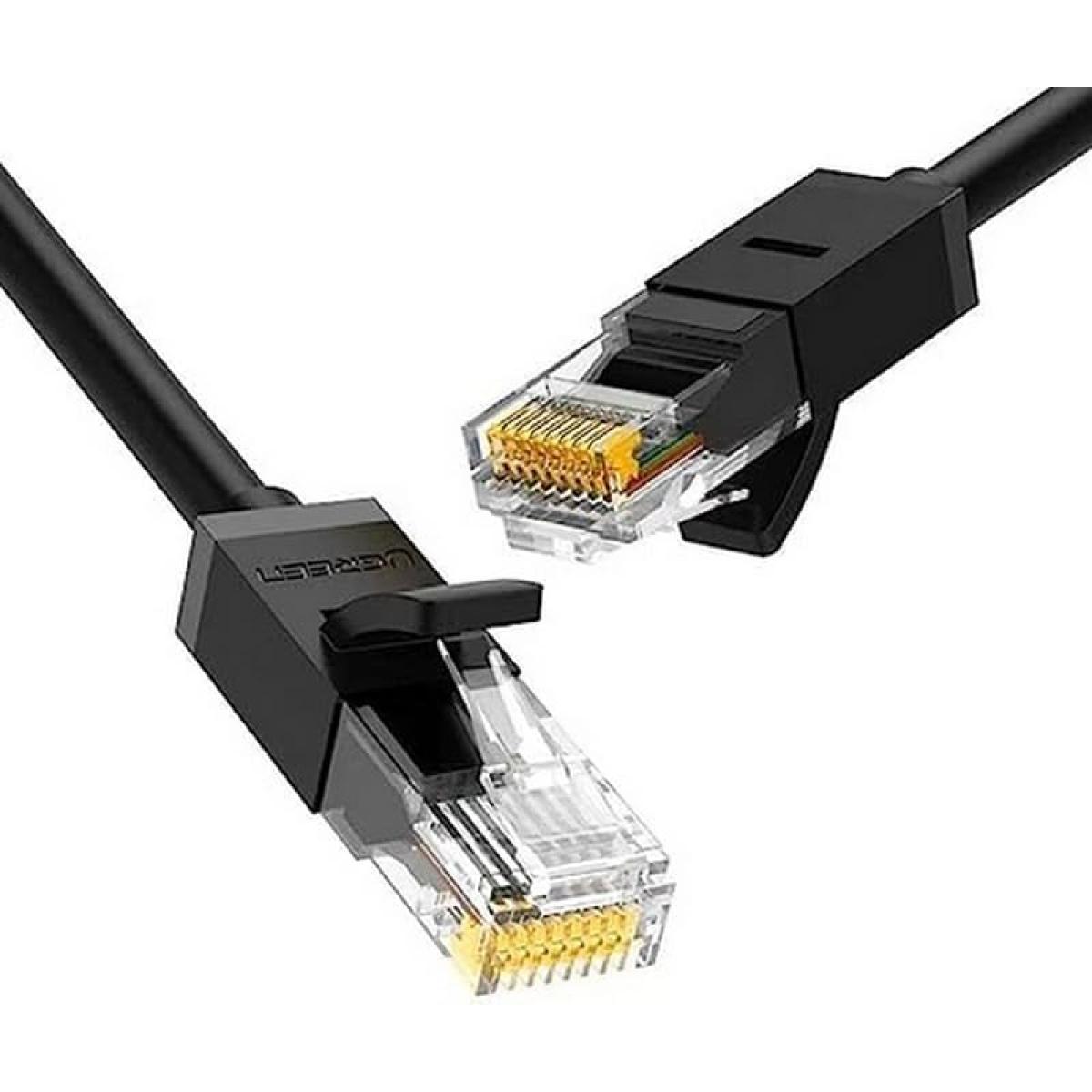 UGREEN NW102-20160 2M Cat 6 U/UTP Lan Cable with Gold-Plated conductor, 8-Core Twisted-Pair & Data Transmission Upto 1000MBPS - Black