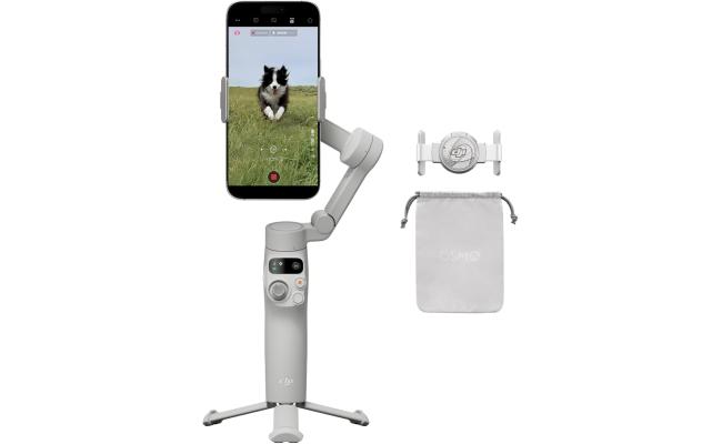 DJI Osmo Mobile 7 Gimbal Stabilizer for iPhone, Android, Built-in Tripod, Ultra-Light, Comfortable Grip, 3-Axis Phone Gimbal, ActiveTrack 7.0, ShotGuides, One-Tap Edit, 10hrs Use, Phone Charging
