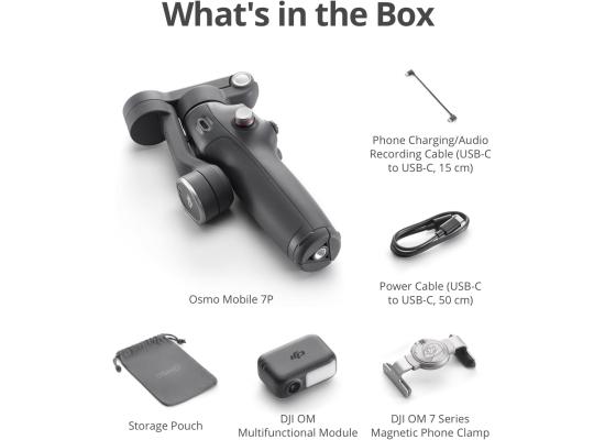 DJI Osmo Mobile 7P Gimbal Stabilizer for iPhone, Android, Native Tracking, Lighting, 3-Axis Phone Gimbal, Quick Launch, One-Tap Edit, Built-in Extension Rod & Tripod, 10hrs Use, Phone Charging