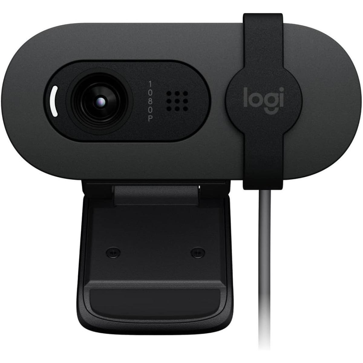 Logitech Brio 105 Full HD 1080p Business Webcam with Auto-Light Balance, USB-A, Privacy Shutter, Easy Set-Up, Compatible with Windows, macOS, ChromeOS - Graphite