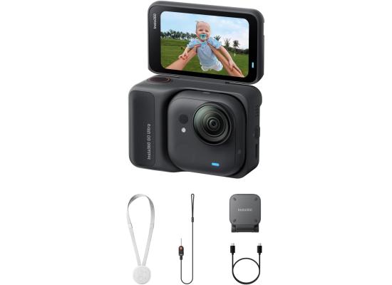 Insta360 GO Ultra Standard Bundle Midnight Black - Tiny Hands-Free 4K Cam, Lightweight & Portable, Low Light Excellence, Mount Anywhere, FlowState Stabilization, 200 Min Battery Life, Midnight Black