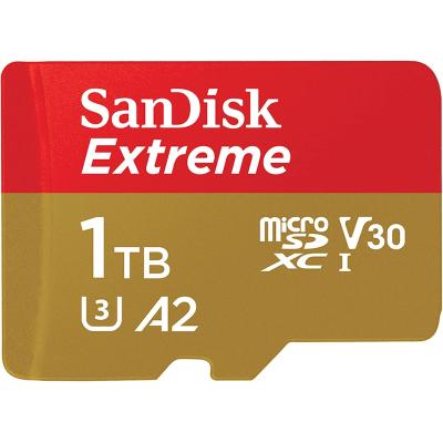 SanDisk 1TB Extreme microSDXC UHS-I Memory Card with Adapter - Up to 190MB/s, C10, U3, V30, 4K, 5K, A2, Micro SD Card- SDSQXAV-1T00-GN6MA, Gold/Red