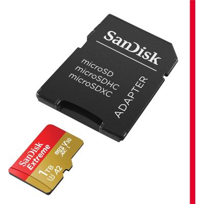 SanDisk 1TB Extreme microSDXC UHS-I Memory Card with Adapter - Up to 190MB/s, C10, U3, V30, 4K, 5K, A2, Micro SD Card- SDSQXAV-1T00-GN6MA, Gold/Red