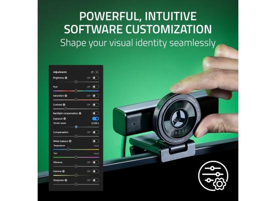 Razer Kiyo V2 4K Stream Edition Webcam (4k-30FPS/1080p-60FPS) for Video Conferencing, Streaming - Black