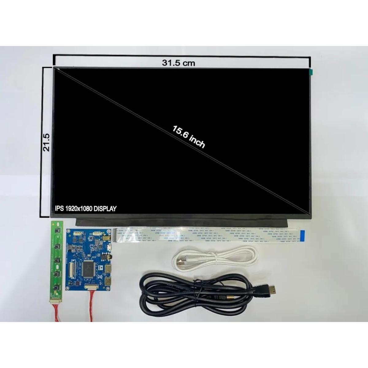 15.6'' IPS Display Front Panel Monitor For Hyte Y40 Case, Full HD (1920 X 1080) @60Hz Up To 500nits Brightness , USB & HDMI
