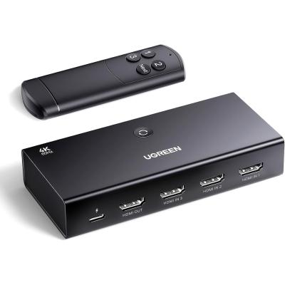 UGREEN HDMI Switch 4K@60Hz, 3 in 1 Out HDMI Splitter with Remote Support 3D HDR Dolby Atmos HDCP2.2