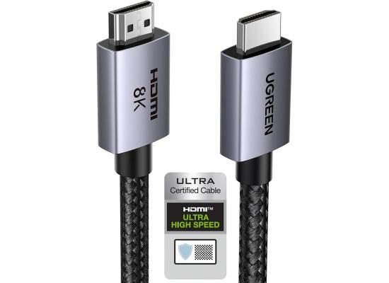 UGREEN 8K HDMI 2.1 Cable 48Gbps 6.6FT, Certified Ultra High Speed HDMI Cord Aluminum, 4K@240Hz 120Hz 10K 8K@60Hz, HDCP 2.2&2.3, eARC HDR 10 Dolby.