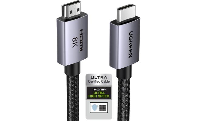 UGREEN 8K HDMI 2.1 Cable 48Gbps 6.6FT, Certified Ultra High Speed HDMI Cord Aluminum, 4K@240Hz 120Hz 10K 8K@60Hz, HDCP 2.2&2.3, eARC HDR 10 Dolby.