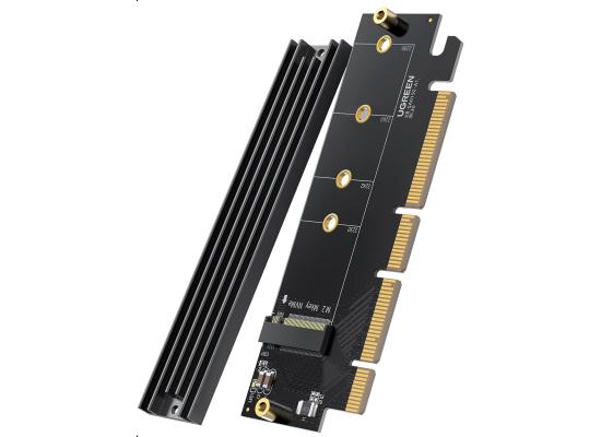UGREEN PCIe 4.0 M.2 NVMe Adapter, 64Gbps, Heat Sink, M-Key & M&B-Key, NVMe/AHCI SSD 2280/2260/2242/2230, PCIe X16/X8/X4, Windows 7/8/10, Linux, Mac OS 9/10, Part Number 30715