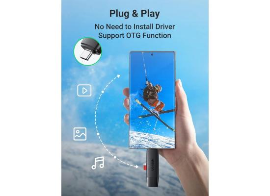 UGREEN SD Card Reader, USB 3.0 & USB C External Memory Card Adapter for SD/Micro SD/TF/SDHC/SDXC/MMC/UHS-I, Compatible with iPhone 15 Pro Max, MacBook, iPad, Galaxy S22, Pixel 6