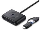 UGREEN,(40850) USB HUB SPLITTER 4 PORTS USB 3.0 WITH USB-A AND USB-C CABLE 1M.