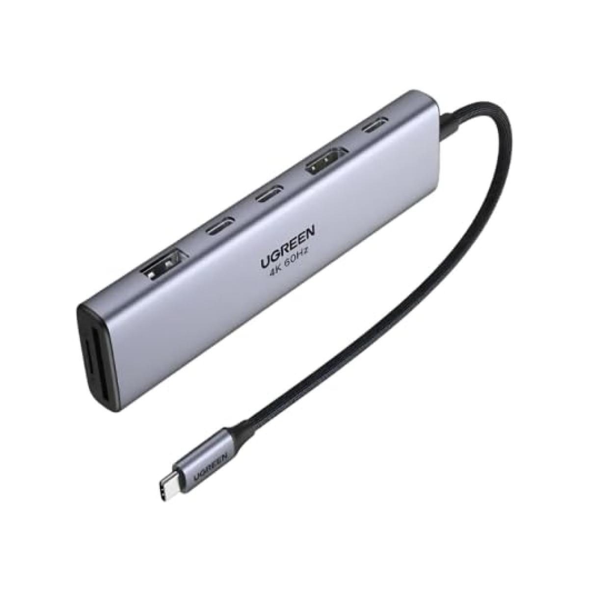 UGREEN USB-C Hub, 7-in-1, Input(1X USB-C),Output (HDMI) Multiport Adapter with 100W PD, (2 USB-C ) USB 3.2 and SD/TF Card Reader 104 mb/s Support HD Display For Windows/MacOS,100W Power,CM511/45521