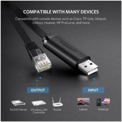 UGREEN CM204 USB TO RJ45 CONSOLE CABLE, 3M, Black | 60813