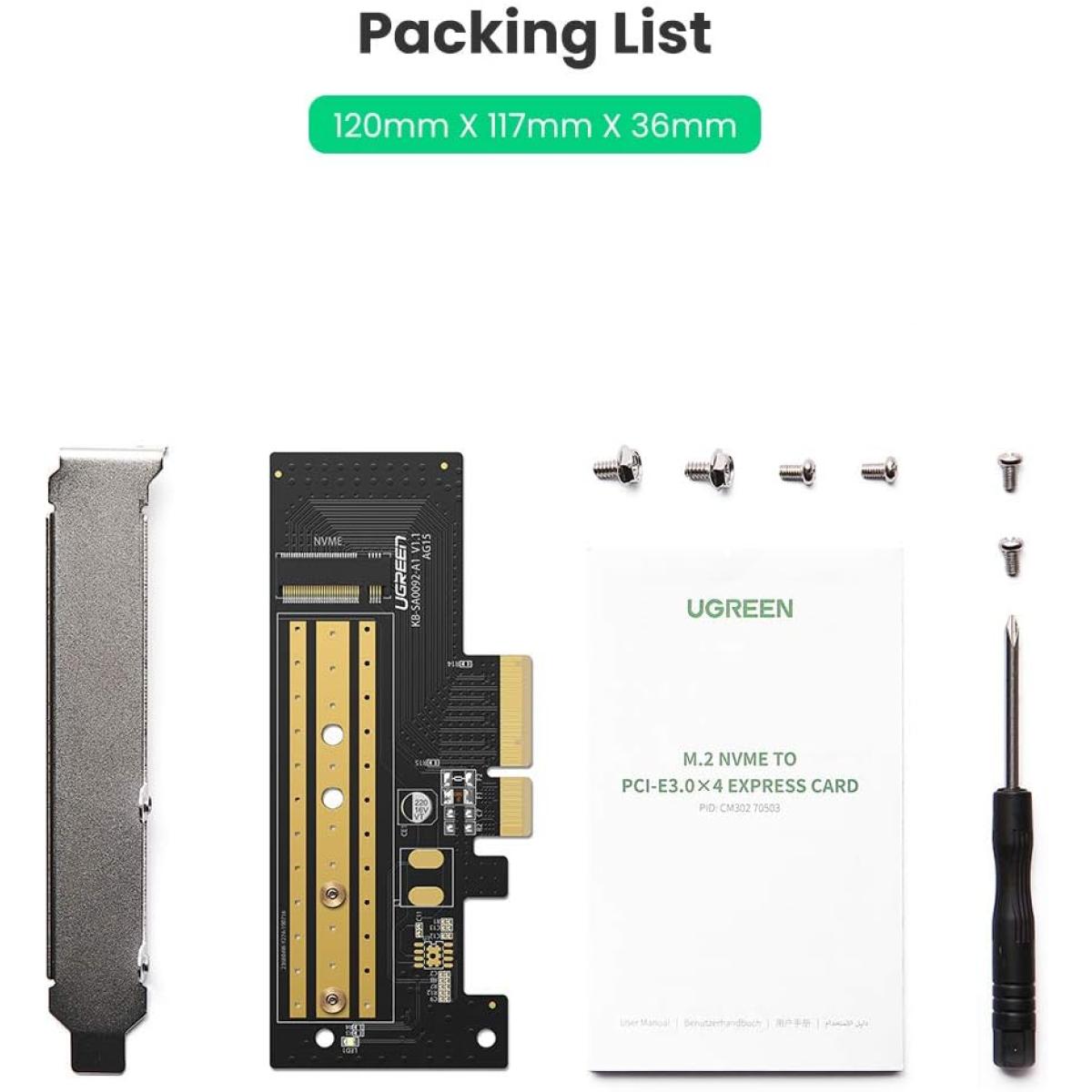 UGREEN PCIe 3.0 x 4 NVME M.2 SSD Converter Adapter
