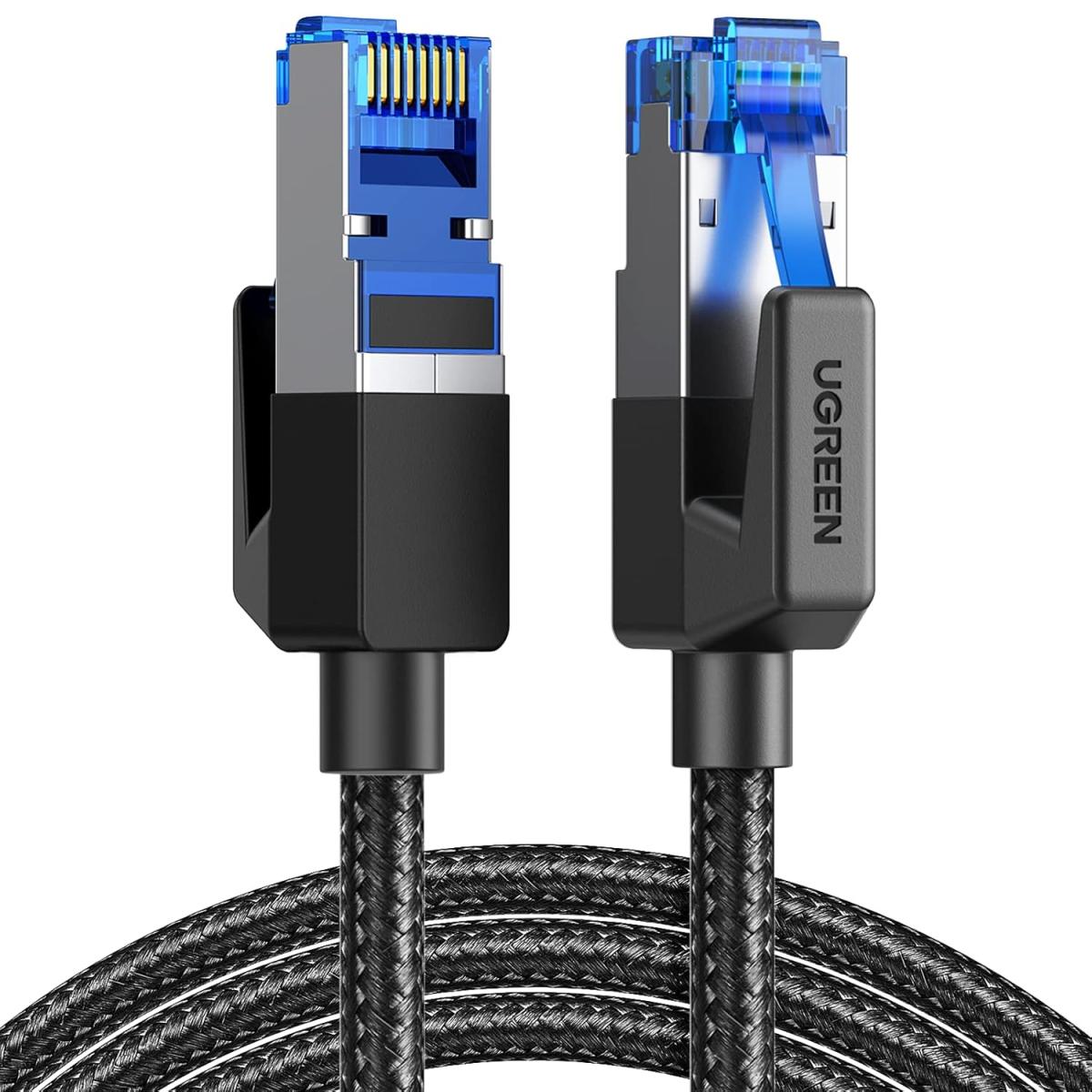 UGREEN 80431 CAT8 ETHERNET CABLE SHIELDED ROUND BRAIDED MODULAR PLUGS - 2M