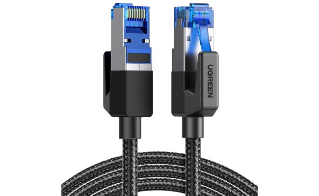 UGREEN Cat 8 Ethernet Cable 3M, High Speed Braided 40Gbps 2000Mhz Network Cord Cat8 RJ45 Shielded Indoor Heavy Duty LAN Cables Compatible for Gaming PC PS5 Xbox Modem Router 3M