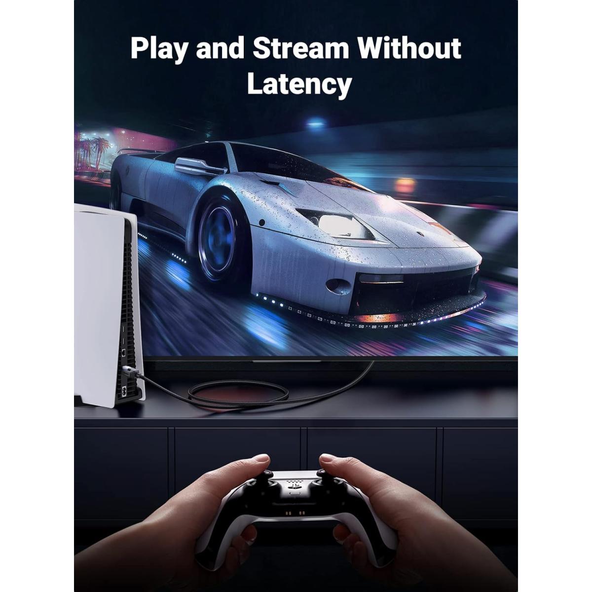 UGREEN Cat 8 Ethernet Cable 3M, High Speed Braided 40Gbps 2000Mhz Network Cord Cat8 RJ45 Shielded Indoor Heavy Duty LAN Cables Compatible for Gaming PC PS5 Xbox Modem Router 3M