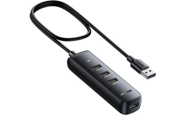 UGREEN USB Hub 3.0, 4 Port USB Extender with 1M Long Cable, 5Gbps High Speed Ultra Slim Hub Compatible with, Laptop, PC, USB Flash Drive, HDD, Keyboard, Mouse.